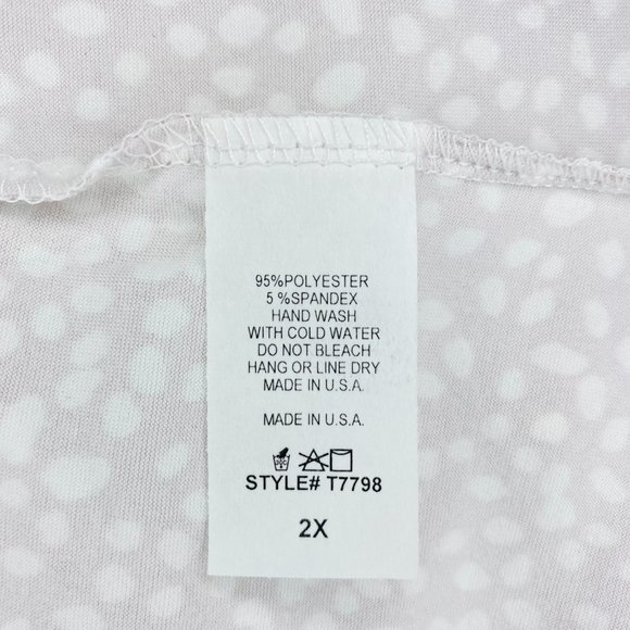 Plus Size- Ruffle Sleeve Round Neck Top- Dusty Rose with white spots - Picture 7 of 7